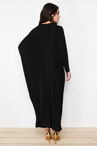 Trendyol Modest Μαύρο πλεκτό Oversize Caftan - TCTSS24EB00037