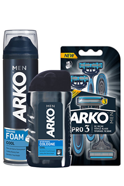 ARKO Men Erkek Bakım Seti (KÖPÜK, BIÇAK, KOLONYA)