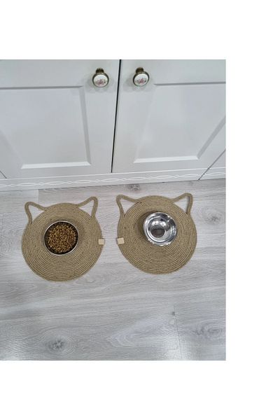 İP EV DEKOR Feeding Mats for Cats and Small Breeds 2 Pieces 28x28 Cm