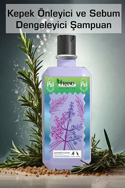 FRANO Kepek Önleyici Paçuli ve Biberiye Yağı Özlü Parabensiz Bitkisel Bakım Şampuanı 400 ml Anti Dandruff