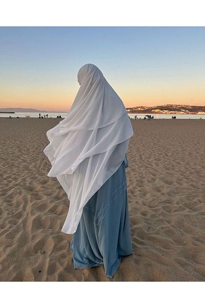 SAVANNAHSTAR Chiffon souffle shawl with ready veil four-string medina silk