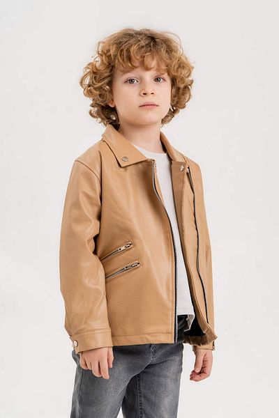 Gold Class Kidswear Кожено яке за момче с цип