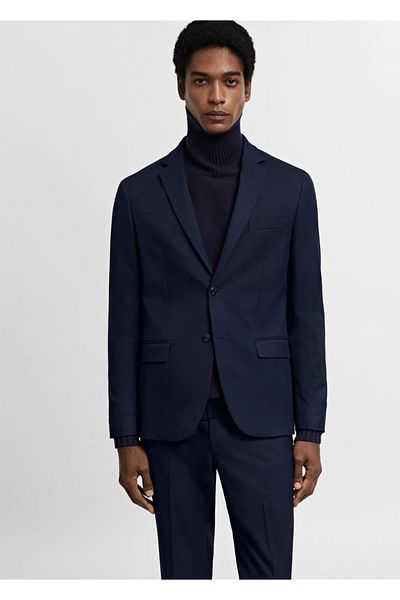 MANGO Man Stretch Fabric Super Slim Fit Blazer Jacket