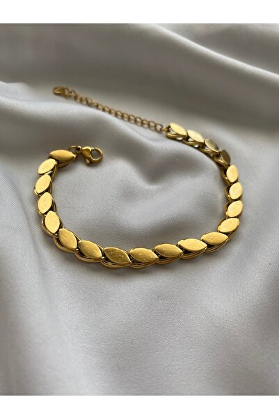 stainless steell Women's Steel Gold Barley Bracelet
