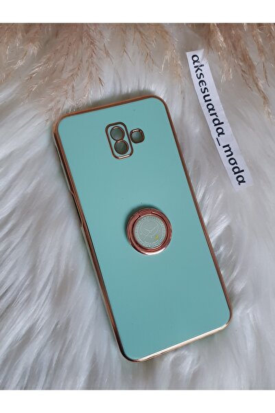 Aksesuarda Moda J6+ PLUS - J6 PRİME Uyumlu Yüzüklü Standlı Gold Detaylı Lazer...