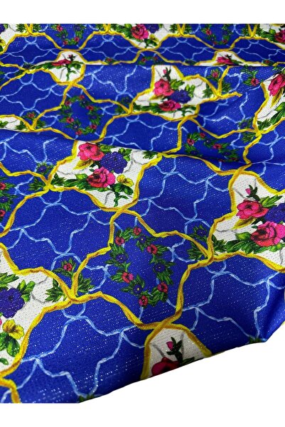 ipekkumaş فستان كتان لامع بنمط تركي أزرق