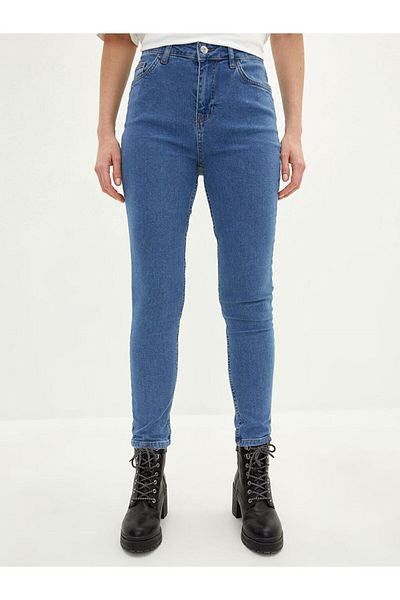 Geppetto Mary Blue Lycra Mom Jean Pantaloni Mom