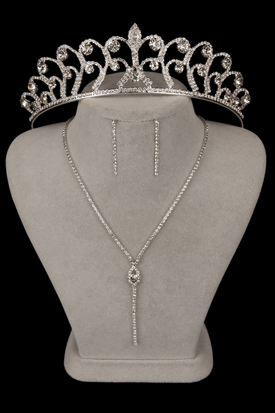 Limelia طقم أقراط وقلادة فستان سهرة من حجر الكريستال الأنيق من Rio Queen Rio ...