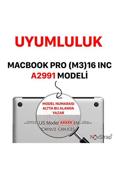 NovStrap Glossy Case + Transparent Keyboard Case + Film Compatible with Apple Macbook Pro 16 inch M3 A2991