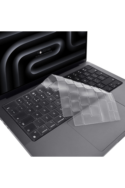 NovStrap حافظة لامعة + حافظة لوحة مفاتيح شفافة + فيلم متوافق مع Apple Macbook Pro 16 بوصة M3 A2991