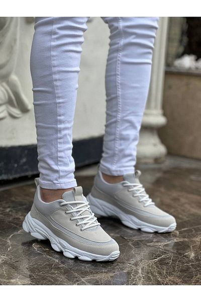 BZ Moda B707 BT Lace-Up Ορθοπεδική σόλα Suede Ανδρικά αθλητικά παπούτσια Stone