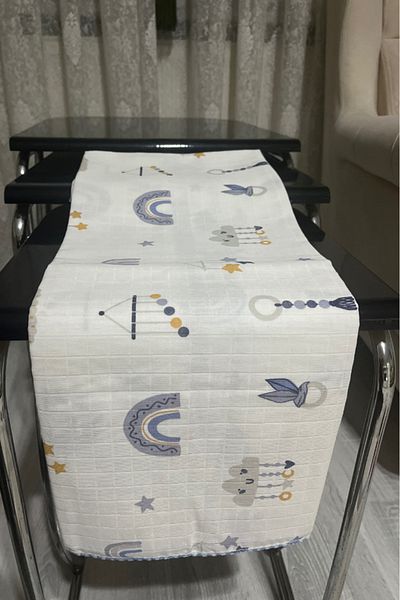 Bamoola 100% Cotton Blue Cloud 80X90 cm Multi-Purpose Muslin Blanket Baby / Child / Newborn Edge Processing