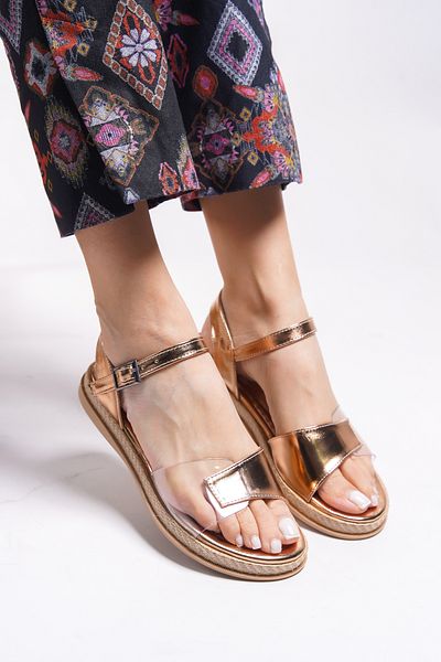 Riccon Olelthas Women's Sandals0012105 Rose Metallic