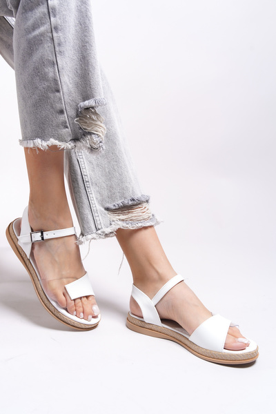 Riccon Olelthas Γυναικεία Σανδάλια0012105 White Skin