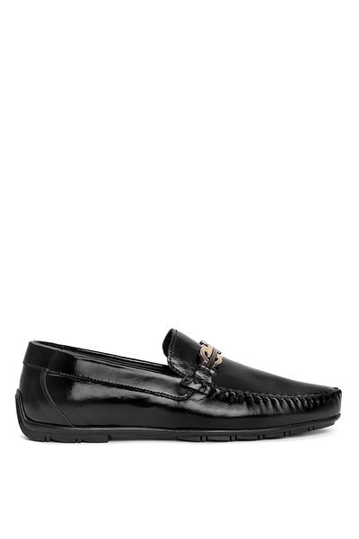 MARCOMEN 19461 Men's Genuine Leather Loafer Shoes Black