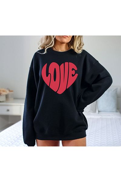 Teknik Tricou LOVE oversize cu trei fire