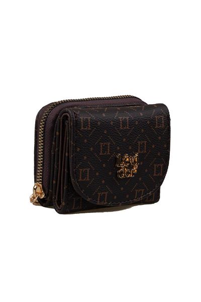 Levidor Brown Small Size Monogram Women's Wallet
