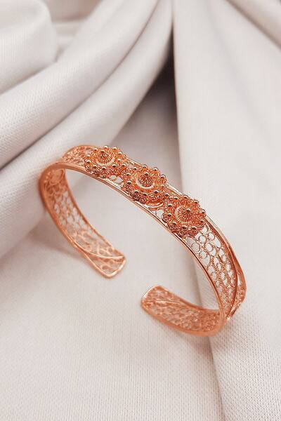 Güzel Gümüşçülük 925 Ayar Gümüş Rose&altın(gold) Kaplama Mardin Midyat El Işi...