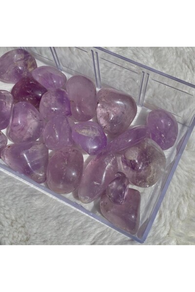 Elifsu Jewelry Ametist Büyük Tamburlanmış Doğal Taş