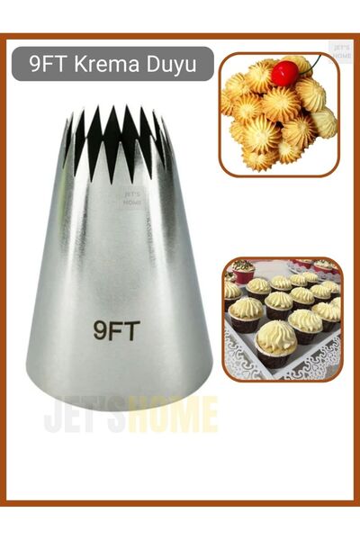 Jet's Home 9FT Krema Duyu Büyük Boy Pasta Duyu Paslanmaz Çelik 35X18X52 mm