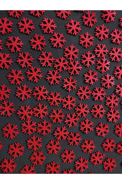 Pinartatolye Christmas Ornament Red Snowflake - 50 Pieces