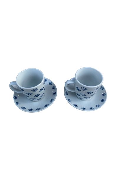 English Home Ferlin Porcelain 2-Piece Coffee Cup Set 100 Ml Dark Blue