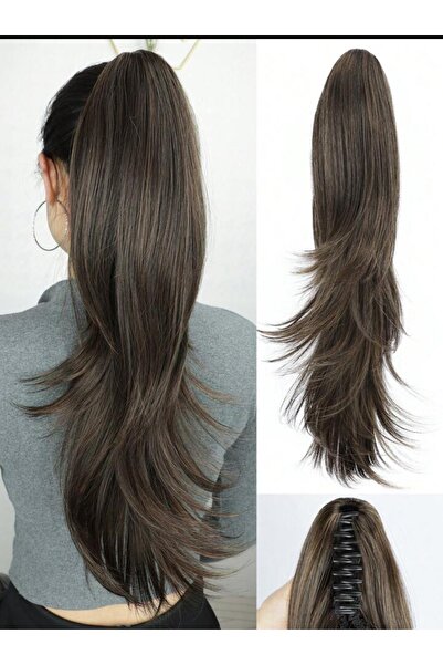 AKOLİFE Postiță cu coadă de cal cu cataramă în straturi, brun închis - păr re...