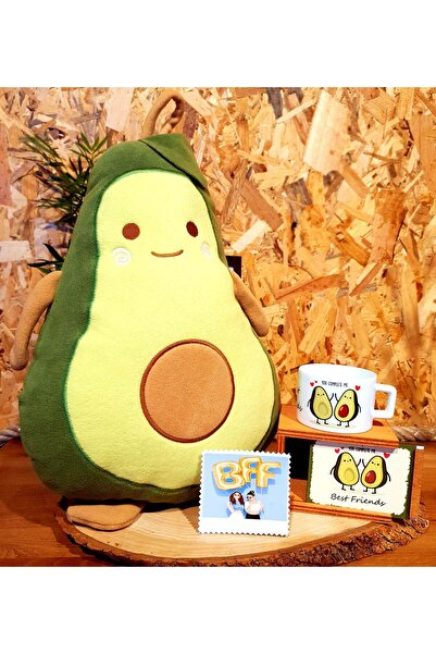 Royal Consept Avokado Polar Yastık Ve Avakado Ahşap Kutulu Kupa Arkadaşa Hediye