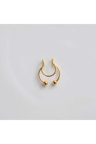 Heppii Gold Color 316 L Stainless Steel Fake Piercing Compression Labret Piercing No Hole Required