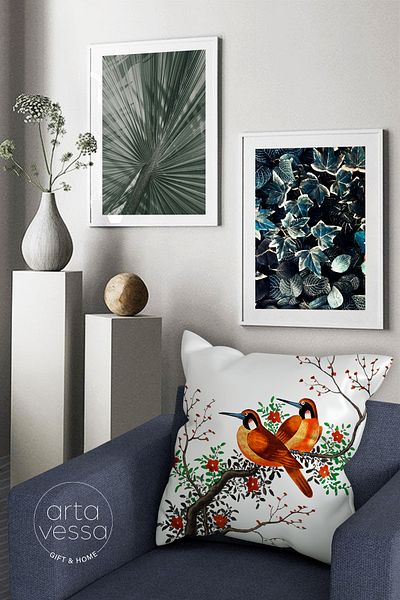 Artavessa Husă de pernă decorativă din piele artificială imprimată digital pe două fețe