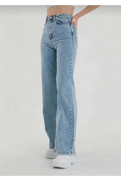 Tref Jeans Nancy High Waist Loose Palazzo Jeans - Wide Leg and Wide Leg Design