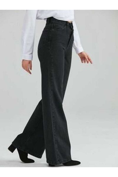 Tref Jeans Nancy High Waist Loose Palazzo Jeans - Wide Leg and Wide Leg Design
