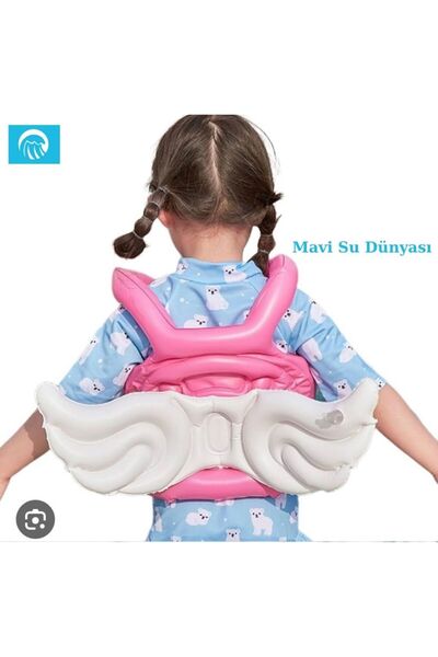 mavi su dünyası Çocuk Deniz ve Havuz Kanatlı Can Simidi, Can Yelekleri Pembe ...