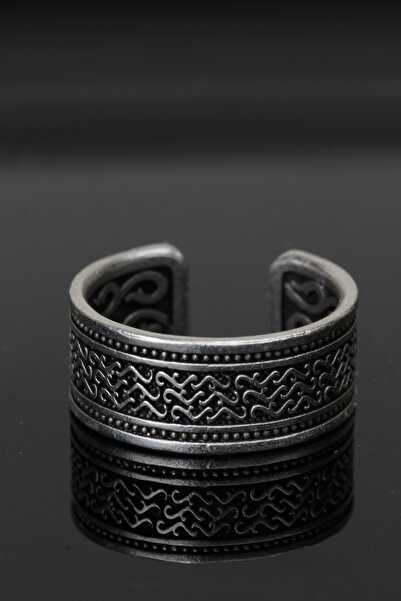 Genel Markalar Ayarlanabilir Alyans Yüzük Antik Oksit Gümüş Kaplama yüzük