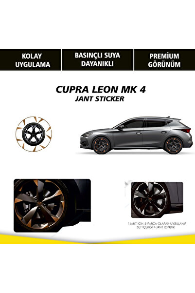 EnUygunFiltre Cupra Leon MK4  uyumlu Jant Kaplama Sticker Set