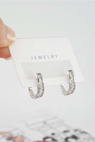 By Zeyna Aksesuar أقراط نسائية بتصميم خاص من حجر الزركون مكونة من قطعتين