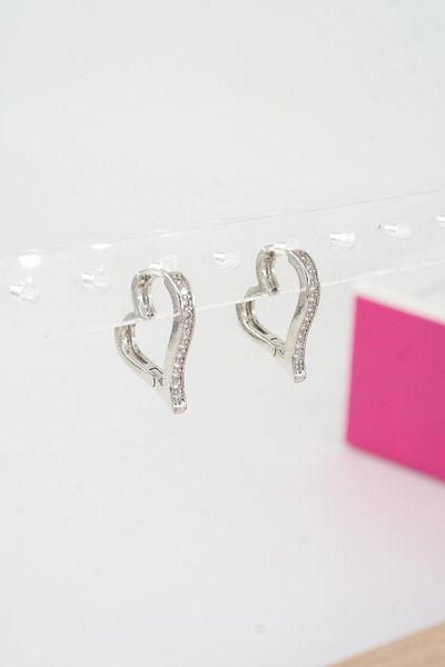 By Zeyna Aksesuar Women's Special Design Zircon Stone 2-Piece Minimal Earrings