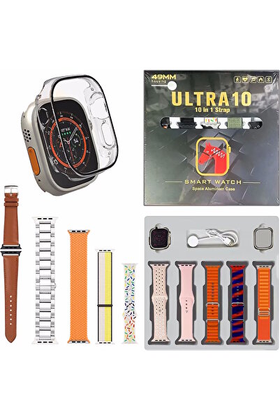 Turgut Ticaret TT Ultra-10 49mm Bluetooth Akıllı Saat, 10 Kordonlu Set