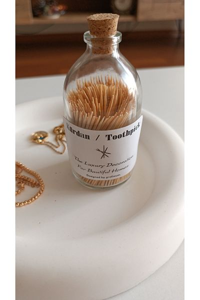 grafimum Toothpick Decorative Toothpick with Toothpick Glass Bottle