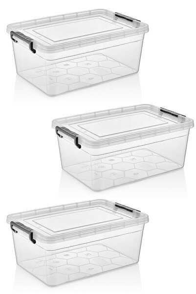 RNL04 3 Adet 30 Litre Jumbo Şeffaf Saklama Kutusu -1142_27_3