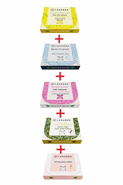 lasaroz Gül Sabunu+Cilt Beyazlatıcı Sabun + Altınotu Sabunu + Güzellik Sabunu...