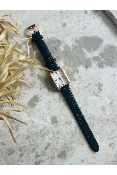 İnogge Siyah Deri Kordonlu Kadın Kol Saati
