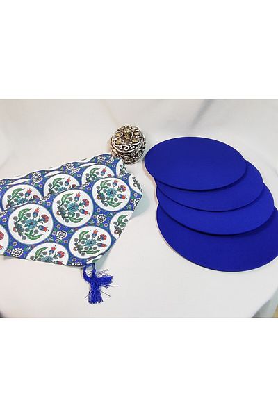 YSHOME DIGITAL PRINT CHINA PATTERNED RUNNER AND 4-PIECE BLUE SUPER SET