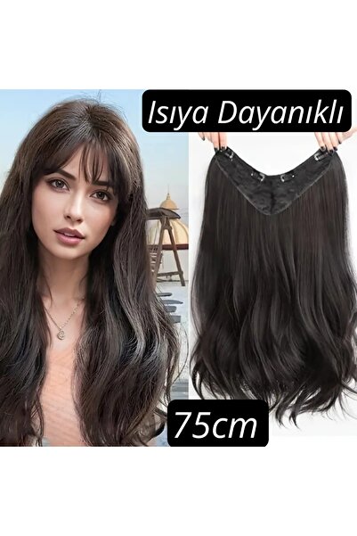 CESLİFE Păr ondulat închis maro castaniu închis în formă de V - ondulat