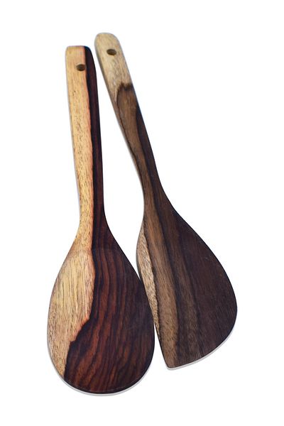 Hedicaret Wooden Spoon and Spatula Set Double Indonesian Trees