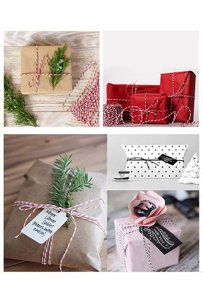 Dekals 10 Meters Red-White Packing Lanyard Gift Decoration Lanyard Martentica Bracelet Package Lanyard