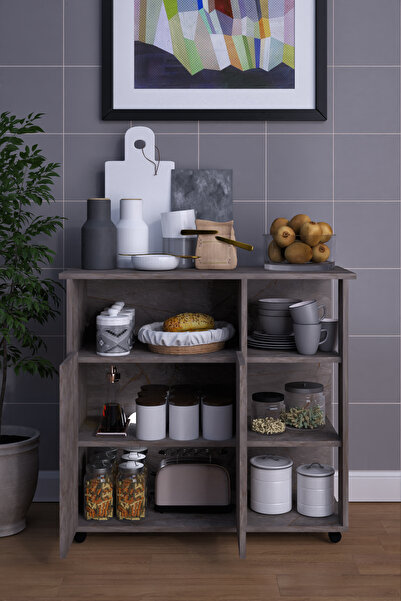 moka park avm 2 Kapaklı Çok Amaçlı Şık Mikro Dalga Fırın Dolabı Gri