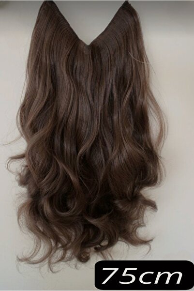 AKOLİFE Fındık Kahve Kahve V Part Wide HalfAy Snap-in Hairpiece - Full Head -...