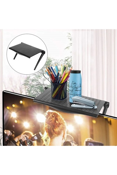 TechTic Monitor Tv Üstü Raf Portatif Katlanır Düzenleyici Projeksiyon Rafı Te...