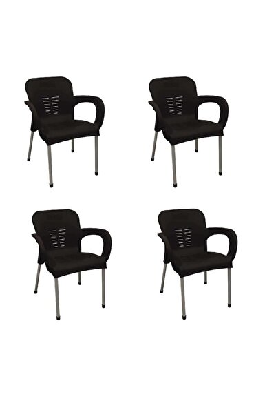 nar sokağı 4 Adet Metal Ayaklı Plastik Sandalye Koltuk 4'lü Set